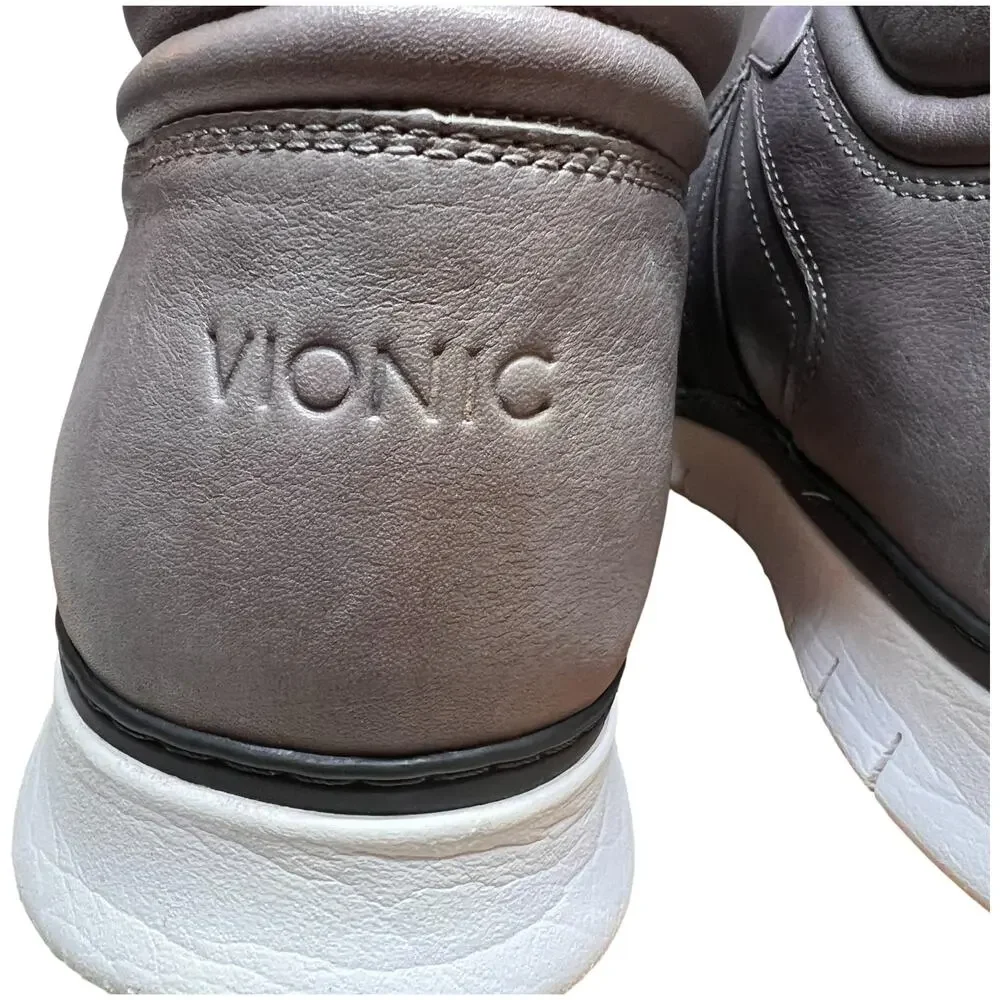VIONIC Fresh Jamal Men's 13 Charcoal High Top Leather Sneaker Orthotic Shoes